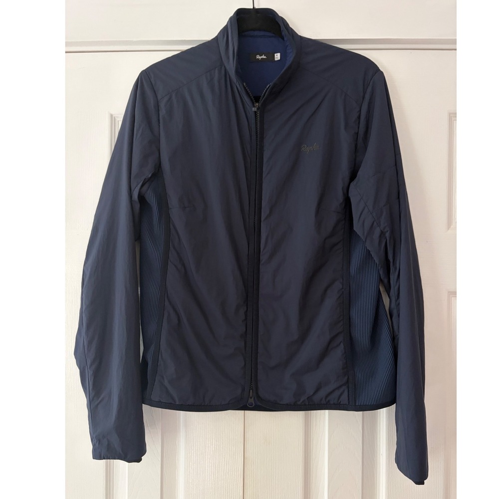 Rapha Mens Insulated Brevet Cycling Jacket Navy Blue Full Zip Size Medium